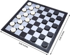Magnetic Travel Checkers Board Game Set with Folding Board Family Educational To
