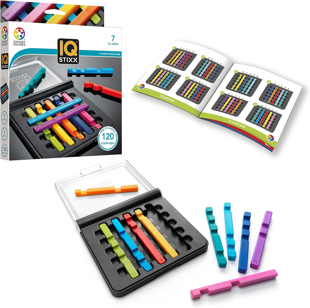 IQ Stixx Stacking Travel Game with 120 Challenges for Ages 7 – Adult