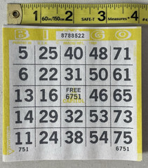 600 PAPER Bingo Cards by Capital Games Square 1 On Single Sheets 6 Asst Colors