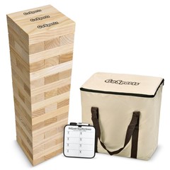 GoSports Giant Wood Tower Tumbling Block Game Indoor Outdoor Garden Family Games