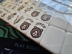 Lyla Inspired Navy Backed 4 Layer Engraved American Mahjong Set, 160 Tiles