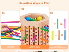 Montessori Game Wooden Board Games for Kids 4-6-8-12, Math Educational Toys 3 5