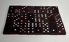 Lot Of 24 Vintage Dominoes Floral Design Cedar?
