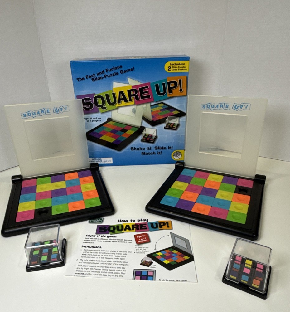 Square Up! Game COMPLETE Mindware 2009 Tile Strategy Slide Puzzle Race