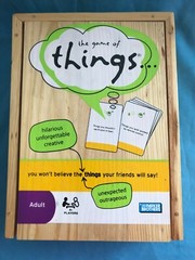 Pre-Owned 14 Years to Adult Full Size Game of Things Card/Board Game in Wood Box