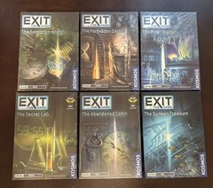 Lot of 6 EXIT: The Game escape room puzzle games – 5 Sealed, 1 Open Box – Kosmos