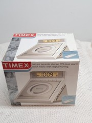 Timex T609 Stereo CD Dual Alarm Clock Radio MP3 Audio open box