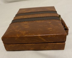 Double Six Dominoes Original Box in Lined Case with Clasp 7.5 x 5.5″