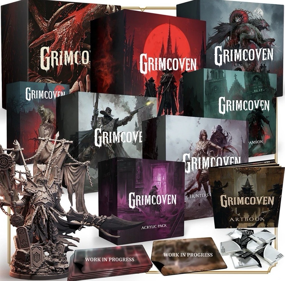 Awaken Realms Grimcoven Board Game Boss Pledge + Renegade Hunter Expansion