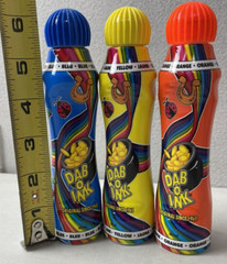 Dab-O-Ink 3 Ounce Bingo Markers Set of 3 Daubers 1 Each Yellow, Orange & Blue