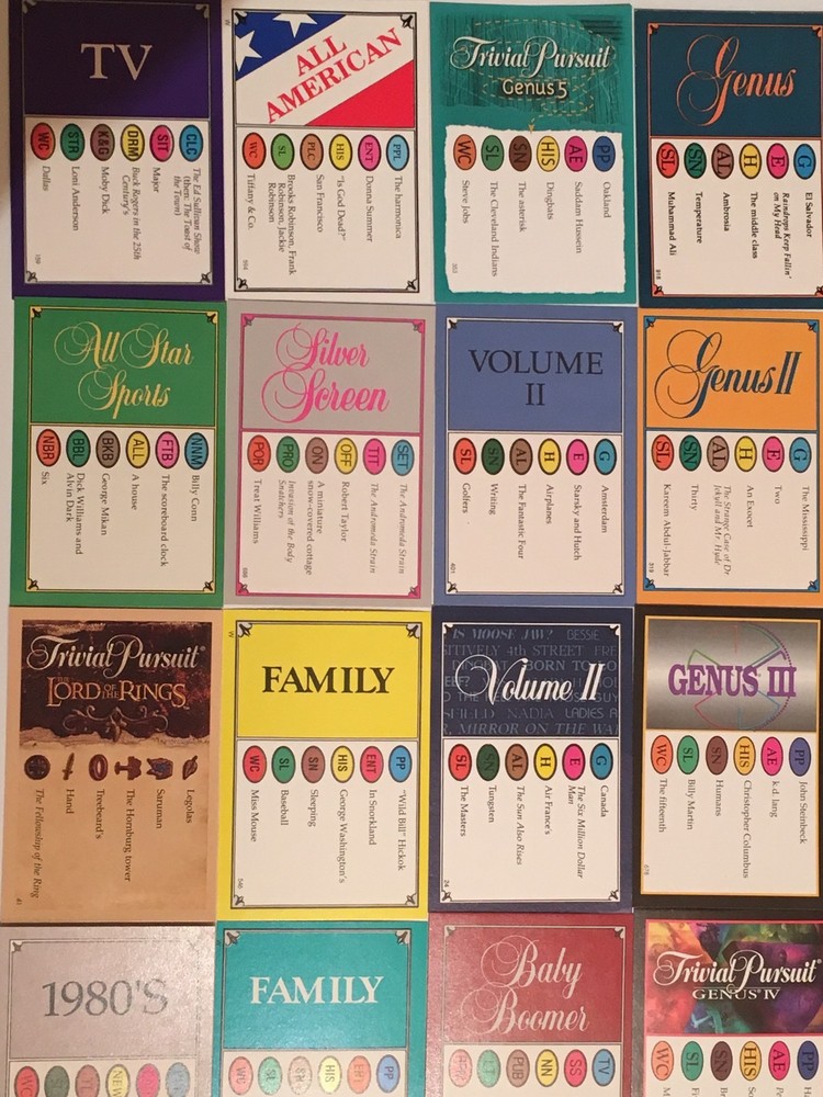 6000 TRIVIAL PURSUIT CARDS ~ Various Editions ~ CLASSIC TRIVIA GAME ~ Family Fun