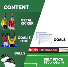 TIPP-KICK Junior Cup Soccer Tabletop Game Set – Large Felt Field with Borders