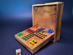 Wooden Ludo Pachisi Strategy Fun Traditional Travel Board Game 14x14cm 6х6″