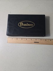 Hong-Kong Double Six Jumbo Dominoes Complete Set With Black Case Vintage