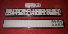 Acrylic American Mahjong Set with 166 Tiles Racks Pushers Tokens Aluminum Case