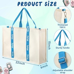 Sunnymove 2 Pcs Embroidered Mahjong Canvas 21.65 x 14.96 x 5.91 inches, Blue