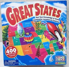 Great States Geography Board Game 400 Question Card Educational Trivia Game Zone