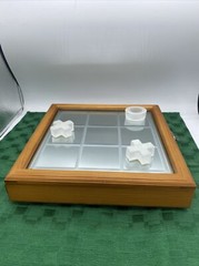 Wooden Box Tic Tac Toe Game & Mirrored Table Decor