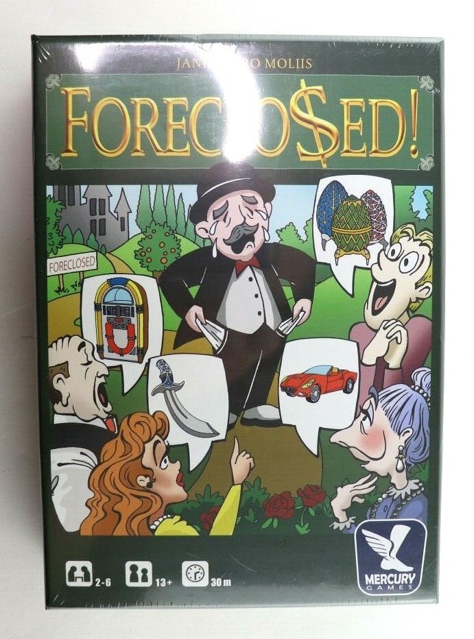 Foreclosed Family Board Game By Mercury Games Ages 13 & Up New Factory Sealed