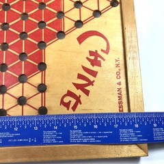 VTG Pressman USA Hop Ching Red Font Wood Chinese Checkers Game Board #2739