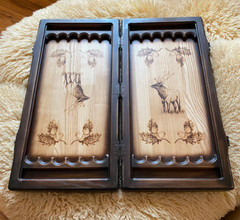 BACKGAMMON – Hunting – Large Wooden Nardy Wood 58x56cm Нарды Gift Set Board Game
