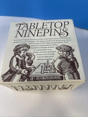 Vtg Colonial Williamsburg Tabletop Ninepins Cooperman Solid Wood Wooden Game