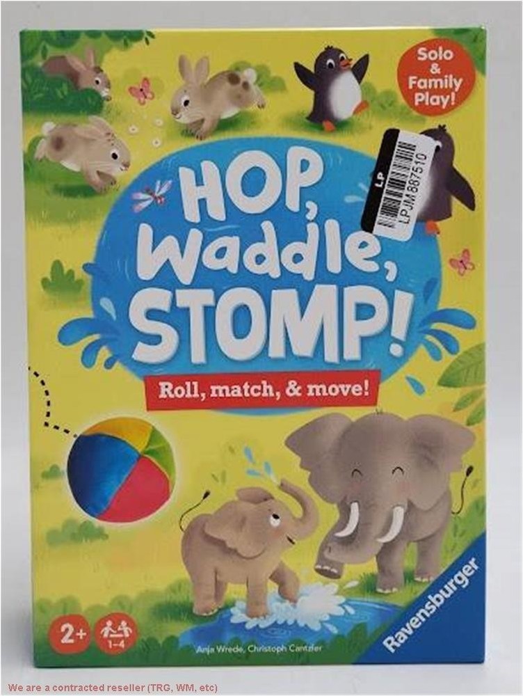Ravensburger Hop Waddle Stomp! Board Game: Creative Thinking Fun for 1-4 Players