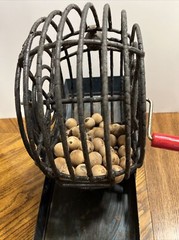 VTG Antique 1920s Met Games Co. Metal Bingo Ball Dispenser