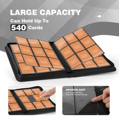 Trading Card Binder with 9 Side Loading Pocket 12×12 inches, 9-Black