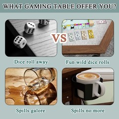 Board Game Table with Removable Table Top for 6 Players, Hexagon Gaming Table
