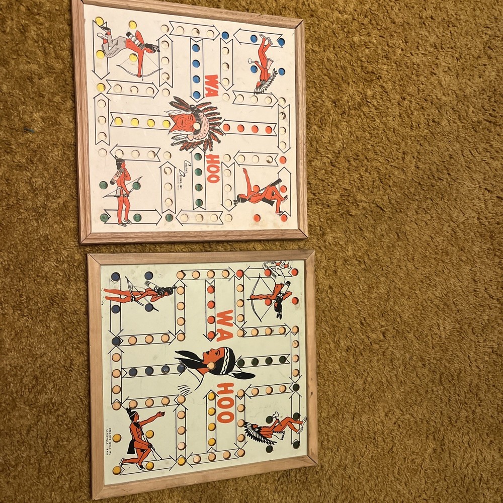 2 Vintage Creative Ideas Designs Inc. WA HOO Marble Checker Game, Texas Made