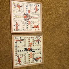 2 Vintage Creative Ideas Designs Inc. WA HOO Marble Checker Game, Texas Made