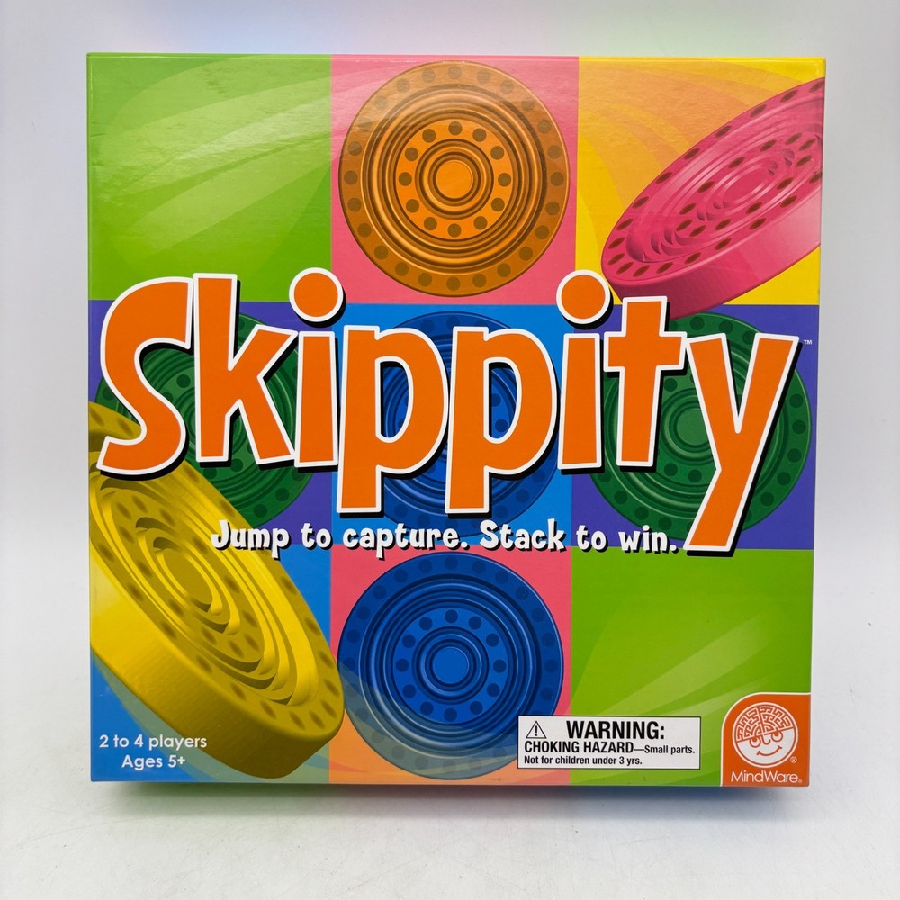 Skippity Game COMPLETE MindWare 2010 Checkers Draughts Multi Color