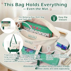Empty Mahjong Tile Bags Set for American Tiles and Racks,Canvas Tote Bag with Ma