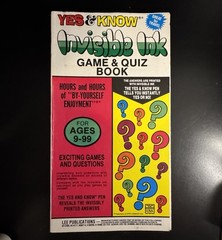 8 Yes & Know INVISIBLE INK Game Puzzle Quiz Books Lot Lee Pub 5 PENS Vtg READ
