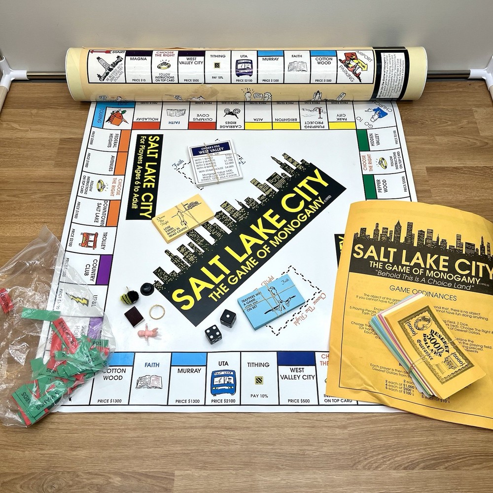 Vintage Salt Lake City Board Game of Monogamy LDS Mormon 1992 Monopoly Church