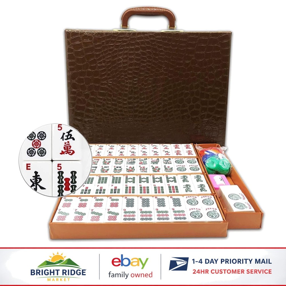 Travel-Friendly Mahjong Game Set with 166 Tiles and Carry Bag