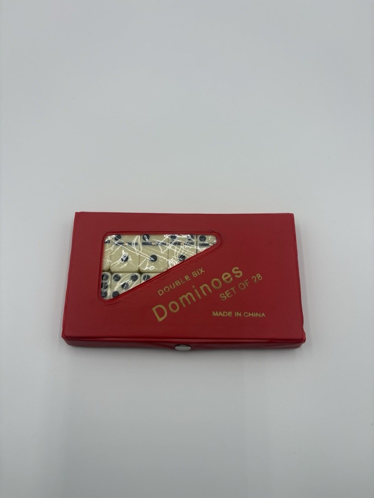 Dominoes Double Six Jumbo Ivory Set of 28- Brand New! In a snap case- One Pack