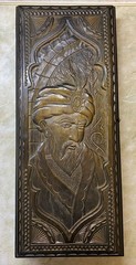 VINTAGE Soviet Hand Carved WOOD BACKGAMMON Board Game USSR Arab Sheikh Design