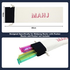 Sunnymove 3 Pcs Empty Mahjong Canvas Bag Gift Embroidered American Mahjong Set