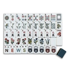 American Mahjong Game Set 160 pcs Layered Mah Jong Tiles Dark Blue Watermelon sz