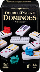 Spin Master Games, Cardinal Classics Double 12 Dominoes Set in Storage Tin