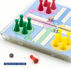 6″ Compact Ludo Game Set – Magnetic Folding Board for Family Travel Enjoyment