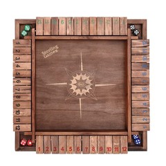 Sterling Games 12 Inches Shut The Box Game for 4 Players, Family Dice Game wi…