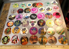 Pog Pogs game set of 42 various Misc pog playing caps pieces, great set!