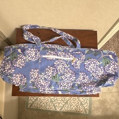 Mah Jong Mahjong Blue Floral Zippered Carrying Case Bag with Handles