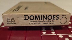 Vintage Puremco MFG. Co. Marblelike Dominoes No. 616 Red Waco TX USA Standard