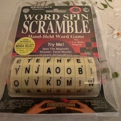 Word Spin Scramble 1995 Hand Held Word Game by Geospace 1 or More Players NEW