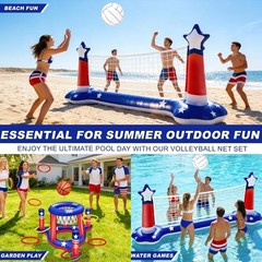 4th of July Pool Games Set Inflatable Water Sport Toys Patriotic 3-in-1 Large