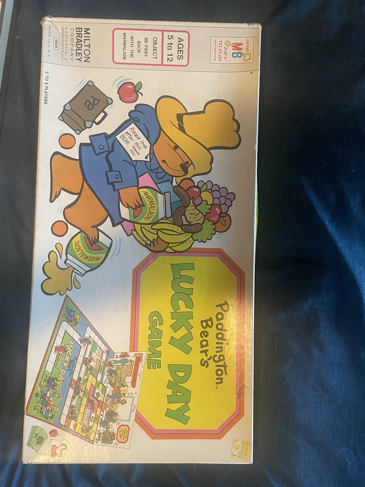 Milton Bradley Paddington Bear’s Lucky Day Game 1987 5-12 Years 2-10 Players